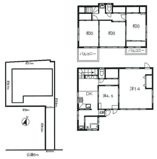 Floor plan. 20.8 million yen, 5DK, Land area 134.22 sq m , Building area 110.41 sq m