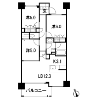 Floor: 3LDK, occupied area: 70.05 sq m