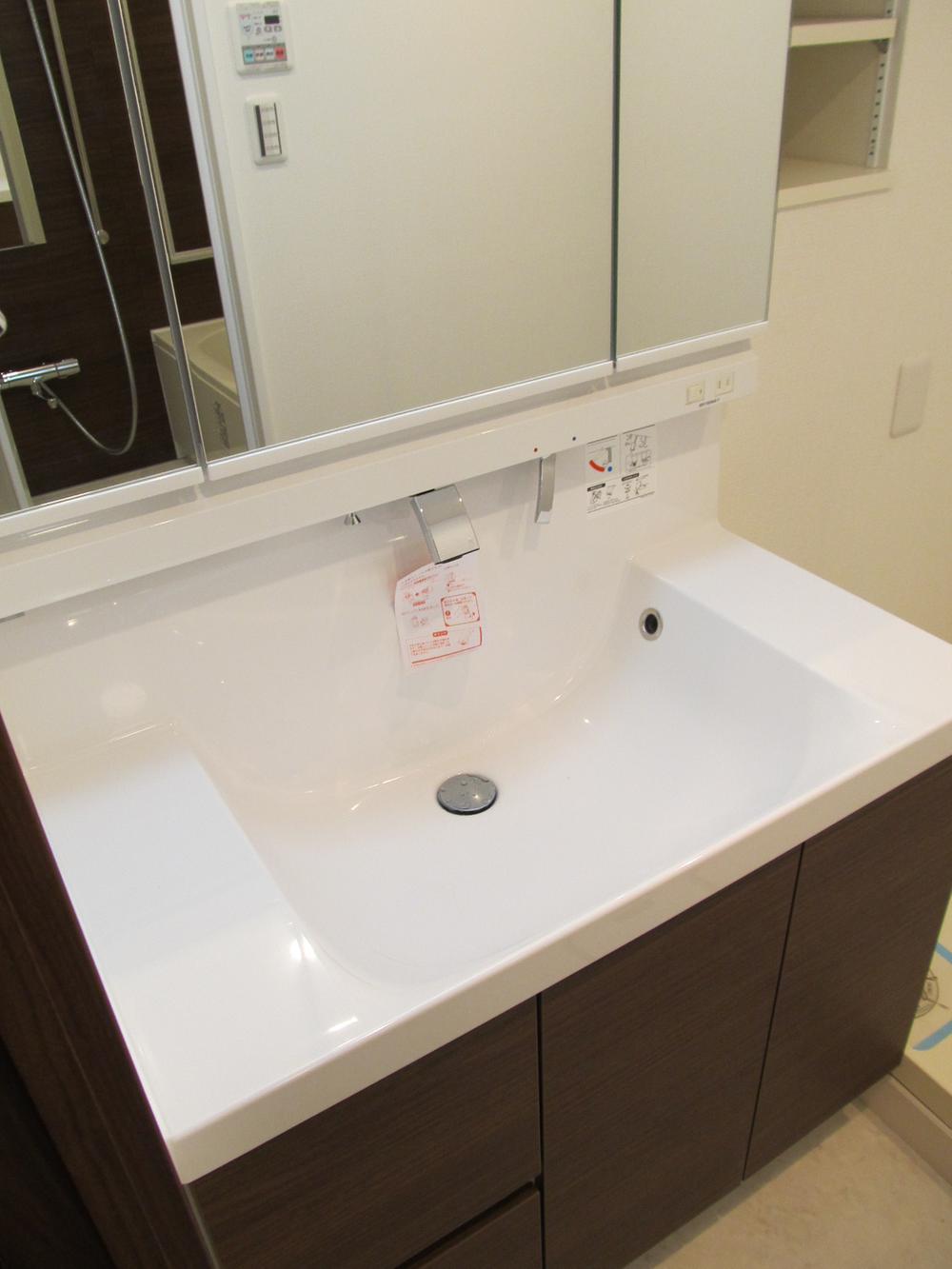 Wash basin, toilet. Bathroom vanity