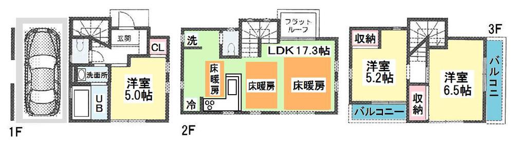 Floor plan. 40,800,000 yen, 3LDK, Land area 50.97 sq m , Building area 90.71 sq m