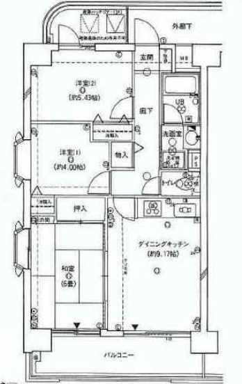 Floor plan. 3DK, Price 17.8 million yen, Footprint 56.7 sq m , Balcony area 10.5 sq m