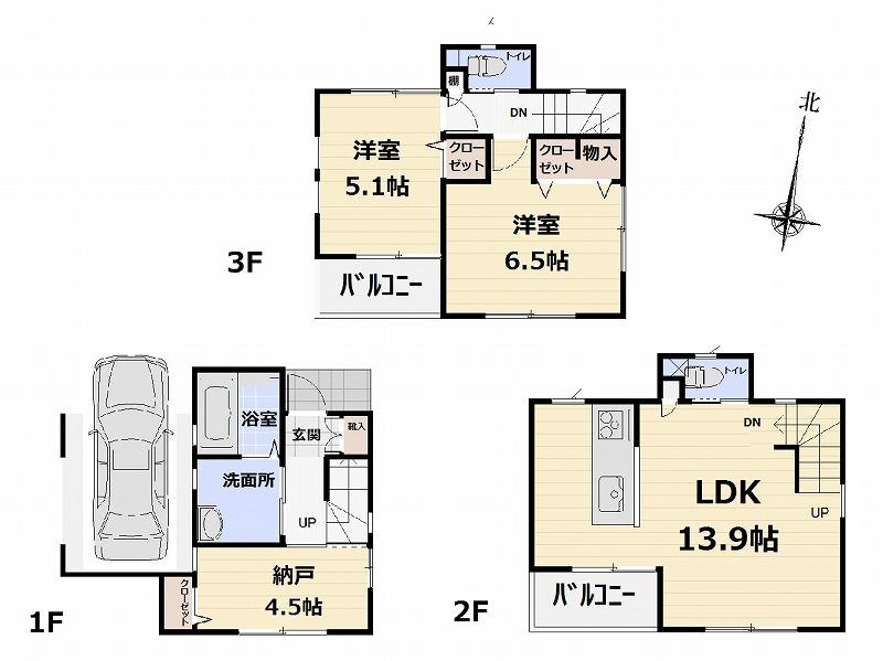 Floor plan. 39,800,000 yen, 2LDK + S (storeroom), Land area 49.82 sq m , Building area 81.07 sq m floor plan
