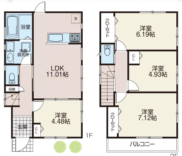 Floor plan. (B Building), Price 39 million yen, 4LDK, Land area 80 sq m , Building area 79.88 sq m