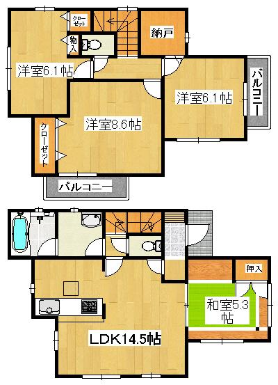 Floor plan. (11 Building), Price 38,800,000 yen, 4LDK+S, Land area 97.66 sq m , Building area 92.74 sq m