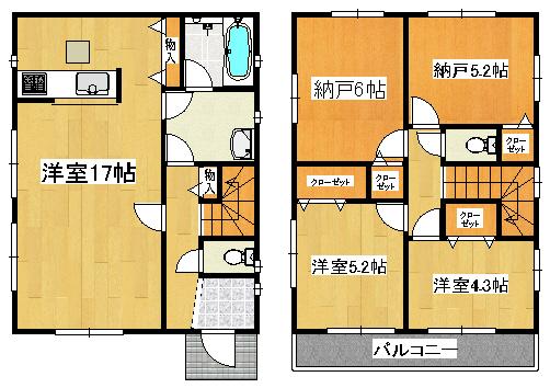 Floor plan. (5 Building), Price 35,800,000 yen, 4LDK, Land area 101.18 sq m , Building area 89.5 sq m