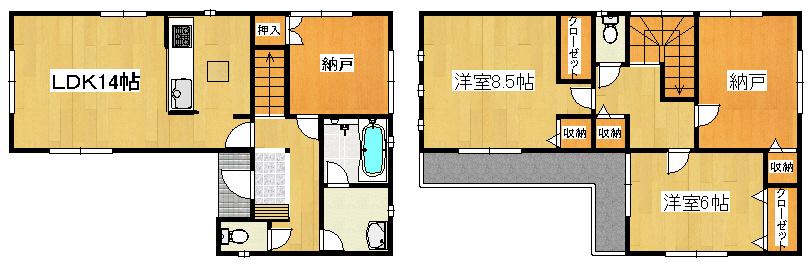 Floor plan. (4 Building), Price 38,800,000 yen, 4LDK, Land area 82.3 sq m , Building area 93.55 sq m