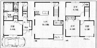 Floor plan. 33,800,000 yen, 4LDK, Land area 61.96 sq m , Building area 99.63 sq m