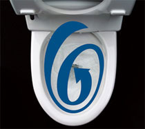 Toilet.  [Water-saving toilet system] Water-saving toilet that achieves a powerful cleaning power with less water. (Same specifications)