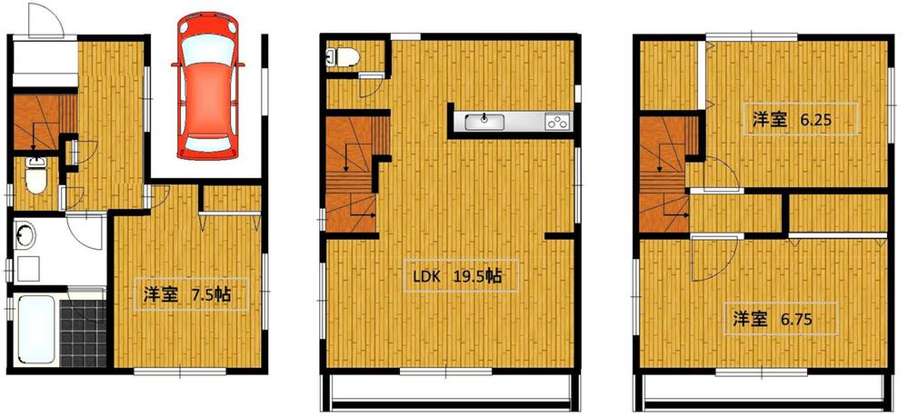 Floor plan. Price 40,900,000 yen, 3LDK, Land area 71.04 sq m , Building area 107.23 sq m