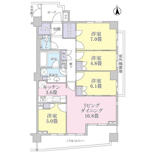 Floor plan. 4LDK, Price 44,900,000 yen, Occupied area 85.63 sq m , Balcony area 12.67 sq m 4LD ・ K type