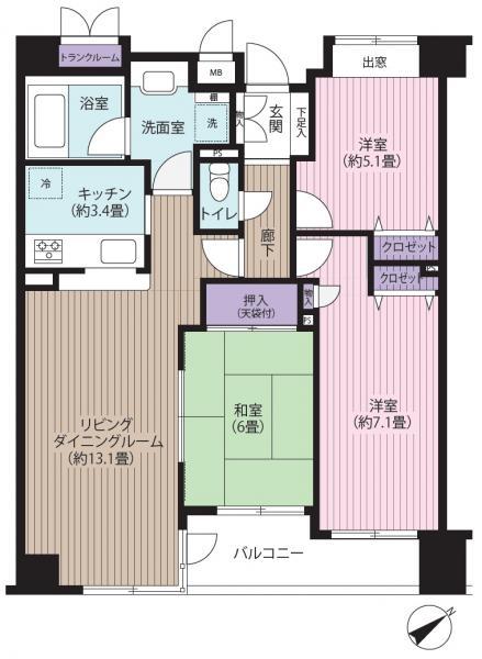 Floor plan. 3LDK, Price 24,800,000 yen, Occupied area 76.27 sq m , Balcony area 6.3 sq m floor plan / December 2013 shooting