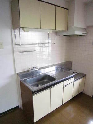 Kitchen. Two-burner gas stove installation Allowed