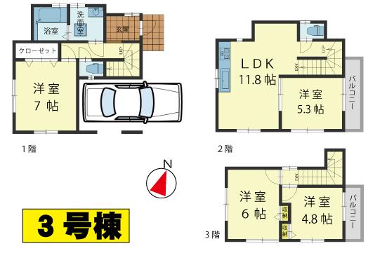 Floor plan. 32,800,000 yen, 4LDK, Land area 71.29 sq m , Building area 90.72 sq m floor plan