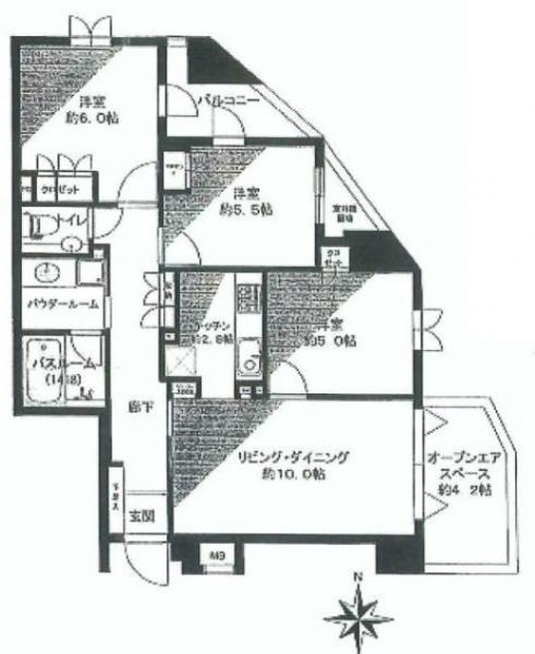 Floor plan. 3LDK, Price 34,900,000 yen, Occupied area 70.03 sq m , Balcony area 4.45 sq m