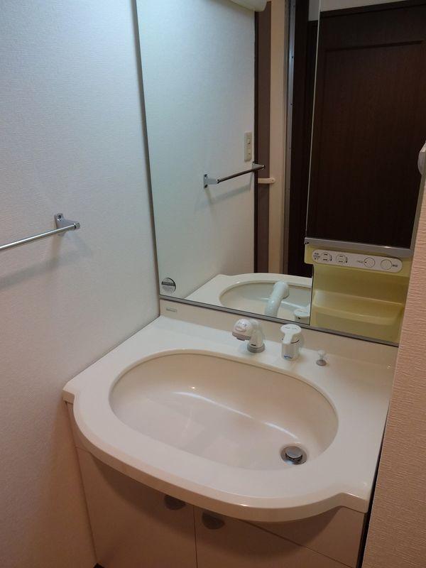 Wash basin, toilet. Bathroom vanity