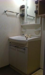 Washroom. A big success when busy! Bathroom vanity