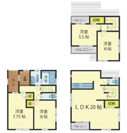 Floor plan. 38,800,000 yen, 4LDK, Land area 101.41 sq m , Building area 102.67 sq m floor plan