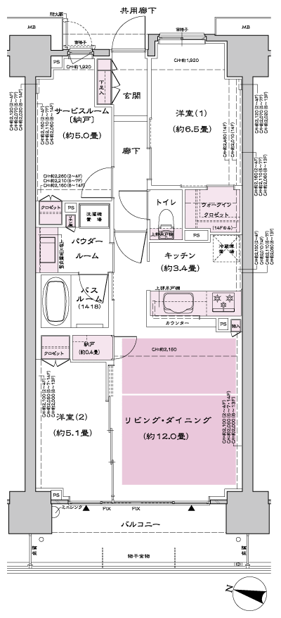 Floor: 2LD ・ K + S (service room (closet)) + N (storeroom) + WIC (walk-in closet), the occupied area: 70.33 sq m, Price: TBD