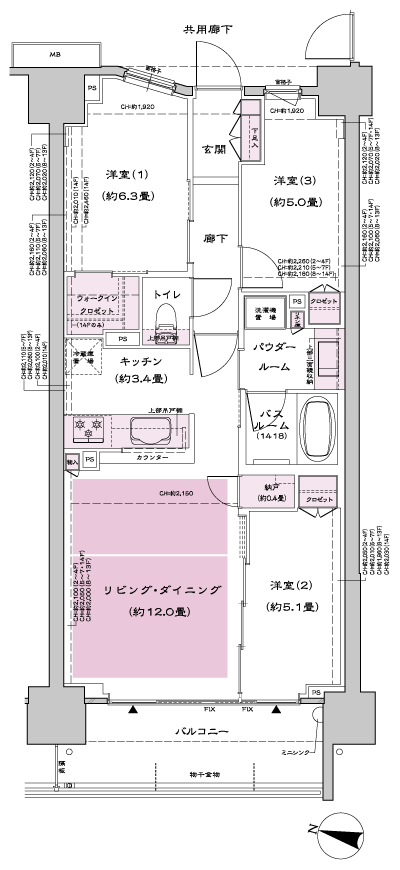 Floor: 3LD ・ K + N (storeroom) + WIC (walk-in closet), the occupied area: 70.05 sq m, Price: 36,600,000 yen, now on sale