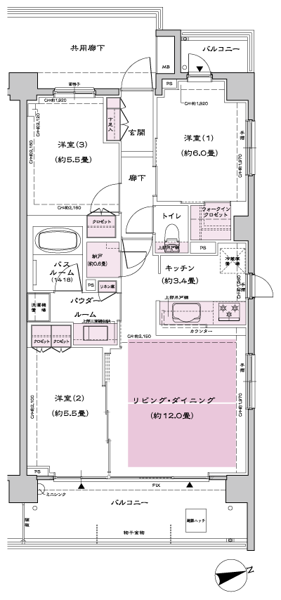 Floor: 3LD ・ K + N (storeroom) + WIC (walk-in closet), the occupied area: 70.59 sq m, Price: TBD