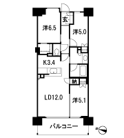 Floor: 3LD ・ K + N (storeroom) + WIC (walk-in closet), the occupied area: 70.33 sq m, Price: 35,500,000 yen, now on sale