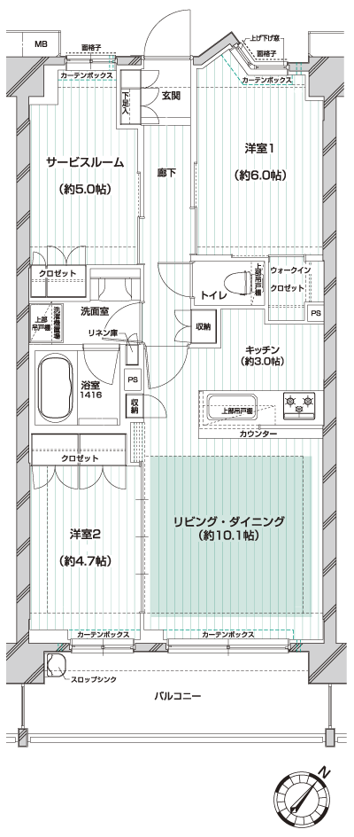 Floor: 2LDK + S, the occupied area: 64.09 sq m, Price: TBD