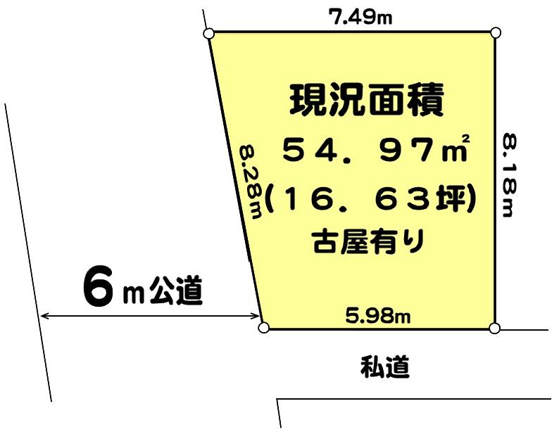 Compartment figure. Land price 20,700,000 yen, Land area 54.97 sq m