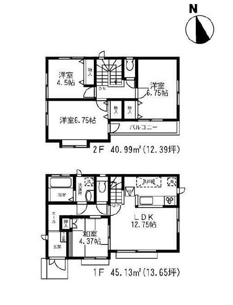 Floor plan. (B Building), Price 35,900,000 yen, 4LDK, Land area 93.82 sq m , Building area 86.12 sq m