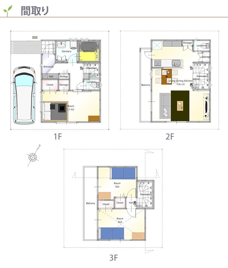 Floor plan. 36,800,000 yen, 3LDK, Land area 64.11 sq m , Building area 86.4 sq m floor plan
