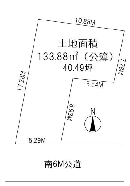 Compartment figure. Land price 32,800,000 yen, Land area 133.88 sq m
