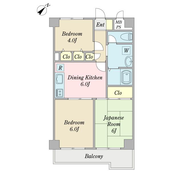 Floor plan. 3DK, Price 20.8 million yen, Footprint 52.8 sq m , Balcony area 12.98 sq m