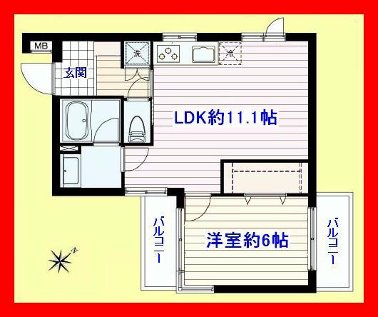 Floor plan. 1LDK, Price 12.5 million yen, Occupied area 40.95 sq m 2 side have balconies and walk-in closet