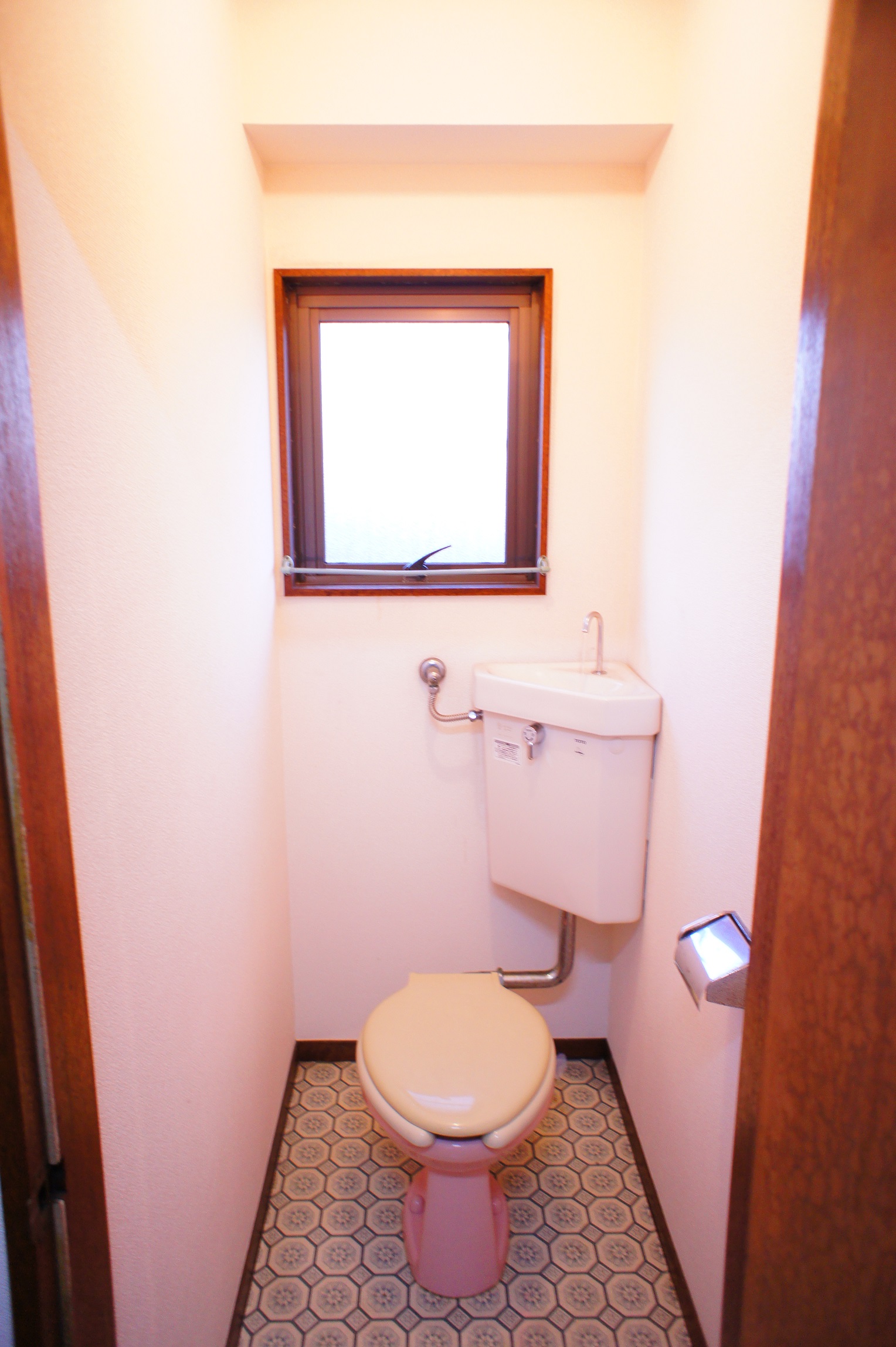 Toilet. Restroom with a convenient window to ventilation