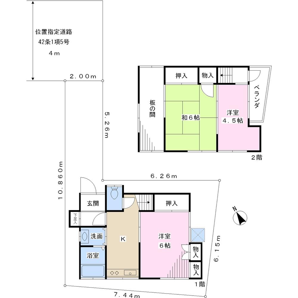 Floor plan. 9.8 million yen, 3K, Land area 56.47 sq m , Building area 58.68 sq m