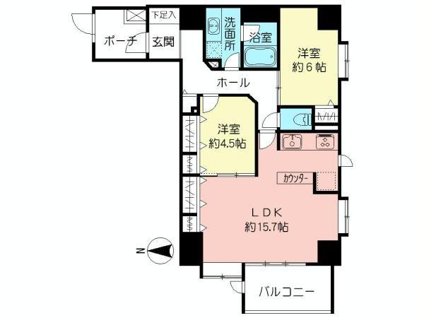 Floor plan. 2LDK, Price 28.8 million yen, Occupied area 67.62 sq m , Balcony area 6.63 sq m Floor