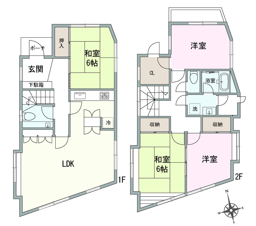 Floor plan. 22,800,000 yen, 4LDK, Land area 83.82 sq m , Building area 102.18 sq m