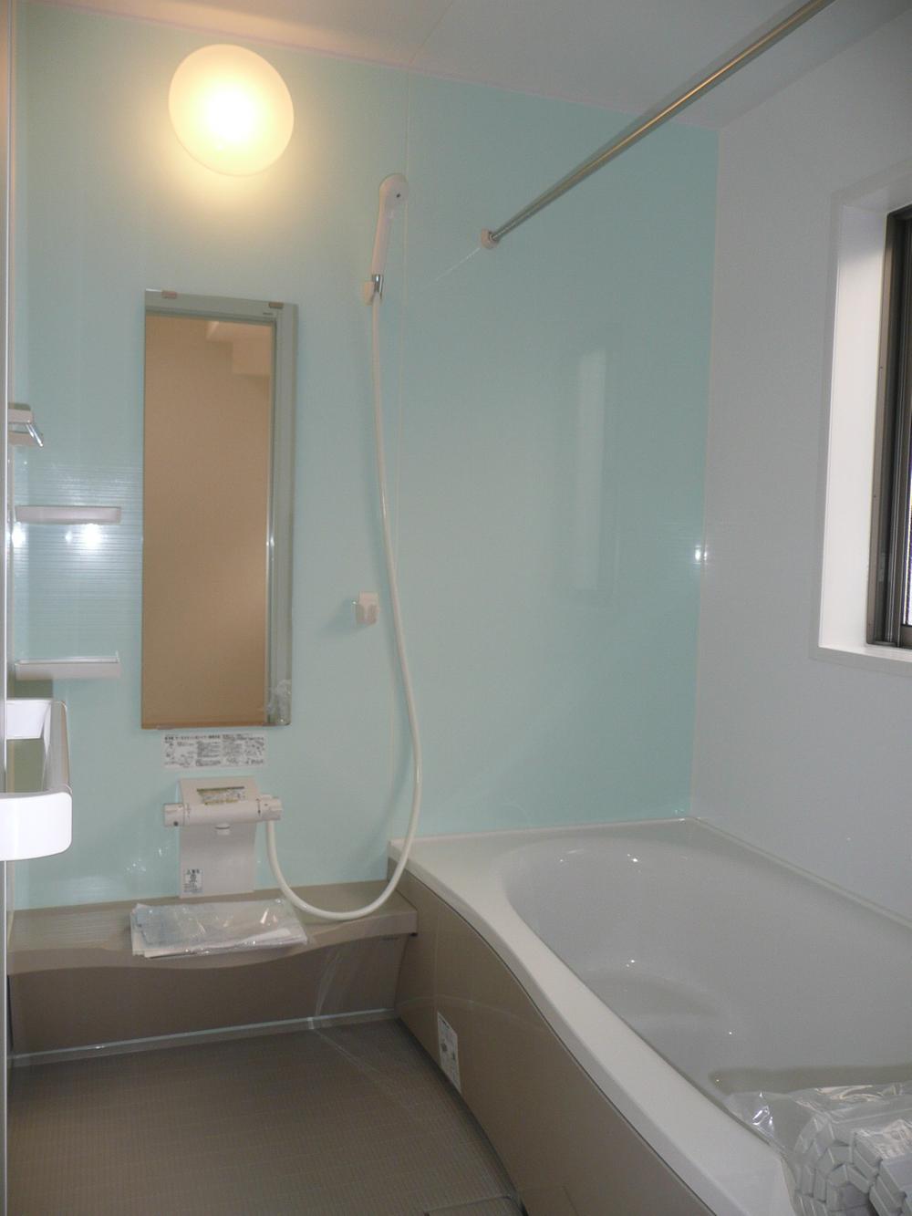 Bathroom. Light blue is the bathroom with cleanliness of accent.