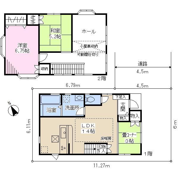 Floor plan. 29,800,000 yen, 3LDK, Land area 68.27 sq m , Building area 80.54 sq m