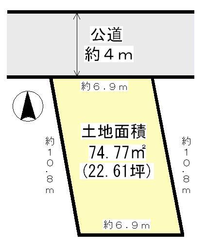 Compartment figure. Land price 22,800,000 yen, Land area 74.77 sq m