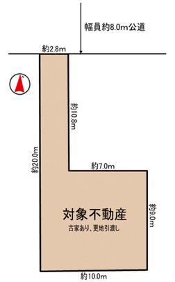 Compartment figure. Land plots (facing the width about 8.0m public road)