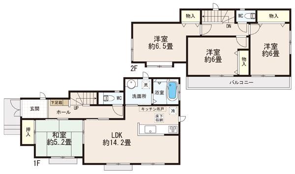 Floor plan. (A Building), Price 32,800,000 yen, 4LDK, Land area 111.73 sq m , Building area 92.94 sq m