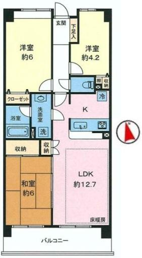 Floor plan. 2LDK + S (storeroom), Price 21.5 million yen, Occupied area 62.86 sq m , Balcony area 8.5 sq m