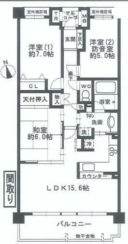 Floor plan. 3LDK, Price 26,900,000 yen, Occupied area 75.34 sq m , Balcony area 10.69 sq m