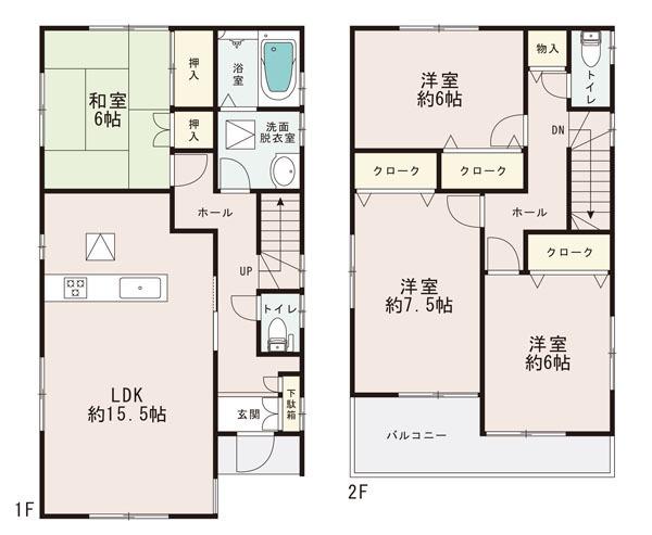 Floor plan. 33,800,000 yen, 4LDK, Land area 126.82 sq m , Also memories of building area 101.25 sq m family Okeru closed cherish plenty of storage