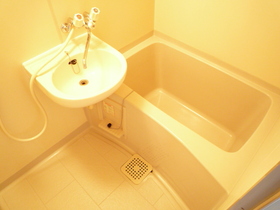 Bath. Basin with bathroom. It is with a shower