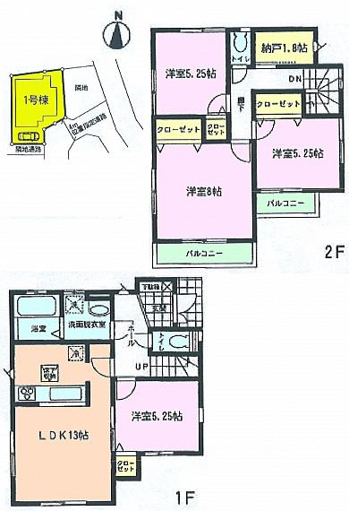 Floor plan. 37,800,000 yen, 4LDK, Land area 87.73 sq m , Building area 92.95 sq m Floor