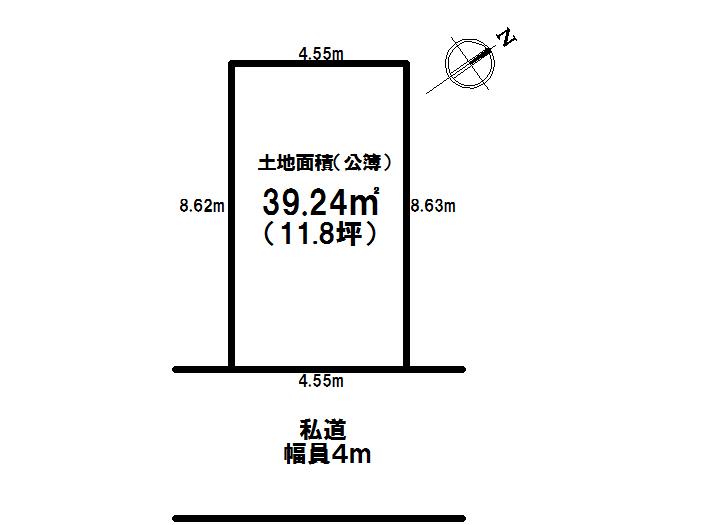 Compartment figure. Land price 12 million yen, Land area 39.24 sq m