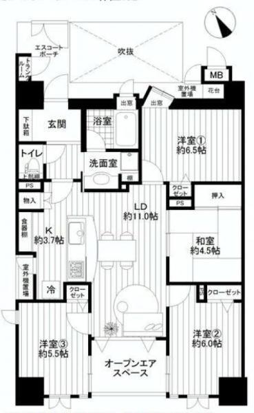 Floor plan. 4LDK, Price 28.8 million yen, Occupied area 78.94 sq m , Balcony area 5.4 sq m