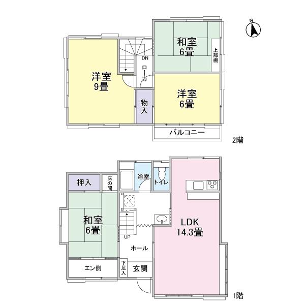 Floor plan. 11.6 million yen, 4LDK, Land area 84.73 sq m , Building area 92.12 sq m 4LDK type