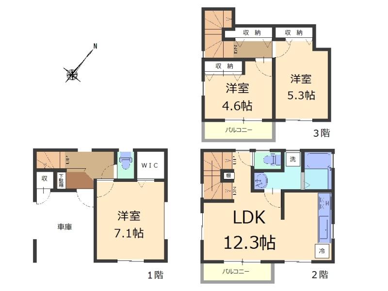 Floor plan. 37,800,000 yen, 3LDK, Land area 49.9 sq m , Building area 85.17 sq m floor plan